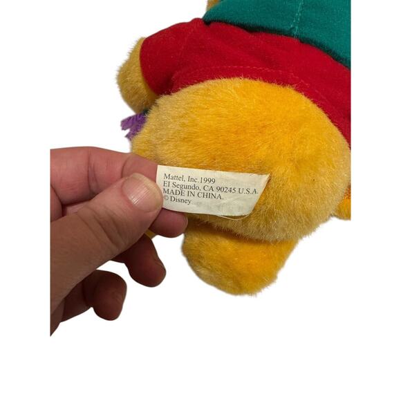 Disney Mattel Winnie The Pooh Scarf Stuffed Plush Doll Toy Holiday 8” - Picture 7 of 8
